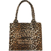 Tote bag GANNI Leopard Print Easy Shopper Tote Bag Hnedá | A5807-943, 1