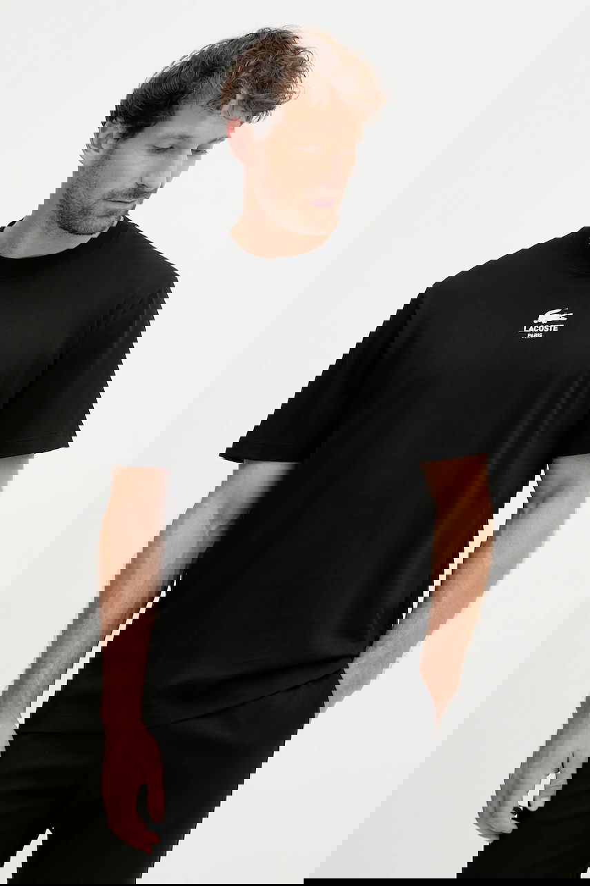 Tričko Lacoste Lacoste Paris Logo Print T-Shirt Čierna | TH2739, 0