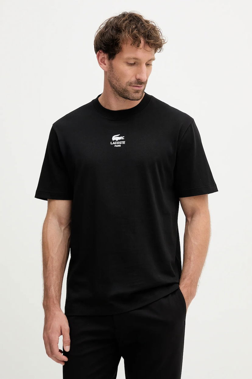 Tričko Lacoste Lacoste Paris Logo Print T-Shirt Čierna | TH2739