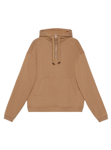 Mikina Gucci Vintage Logo Half-Zip Hoodie Hnedá | 717424 XJE5N 2597