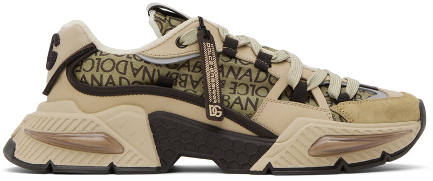 Beige & Brown Nylon Airmaster Sneakers