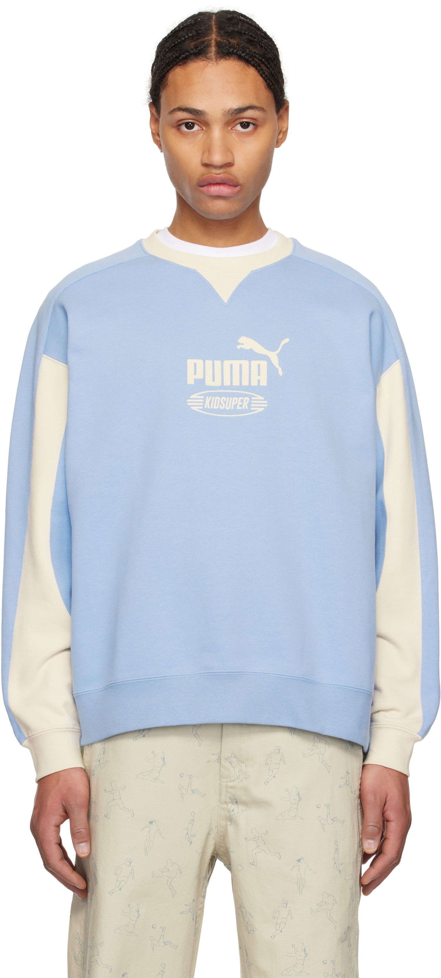 Sveter KidSuper KidSuper Studios King Crew Sweatshirt Modrá | 62670072, 0