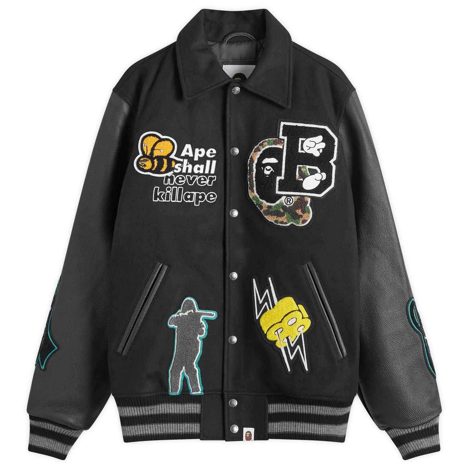 Bunda BAPE A Bathing Ape BAPE Varsity Jacket Čierna | 001HJK301002M-BLK, 0