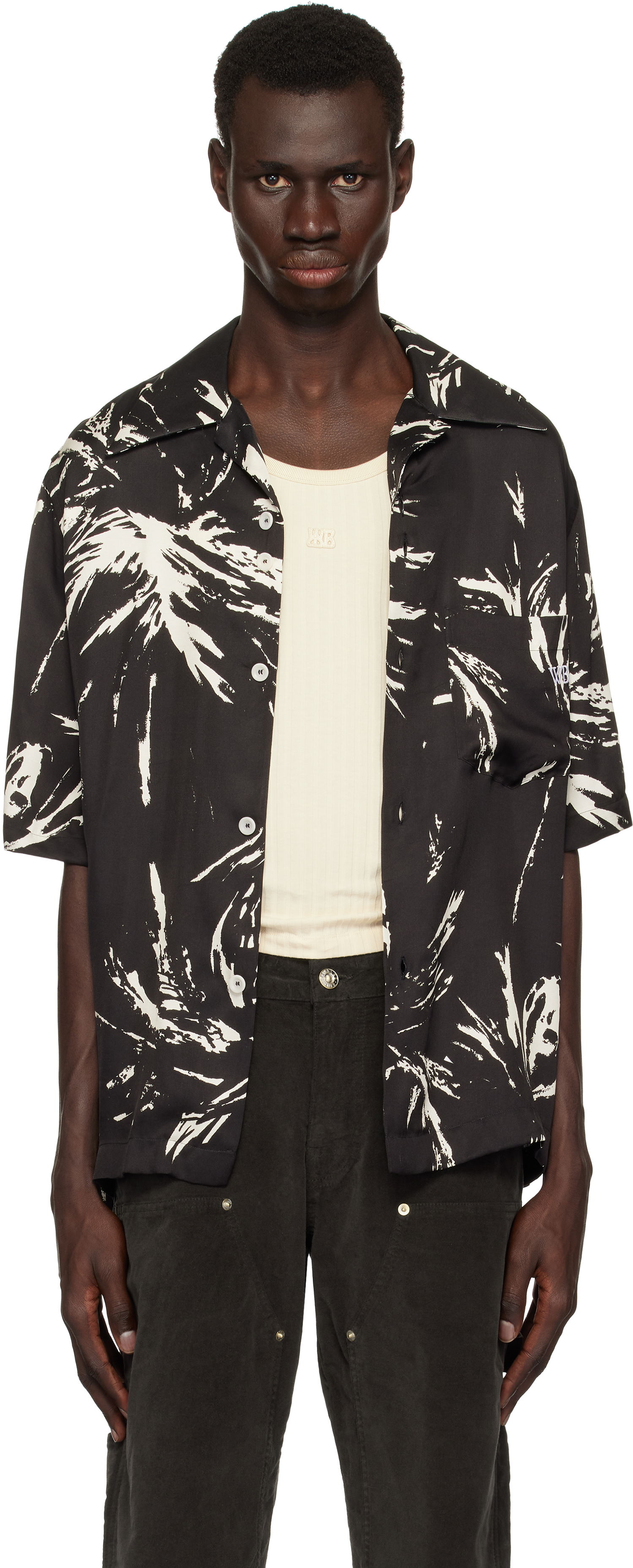 Košeľa Wales Bonner Wales Bonner Highlife Bowling Shirt Čierna | MS25SH08-VI05-9900 PRINT VISCOSE, 0