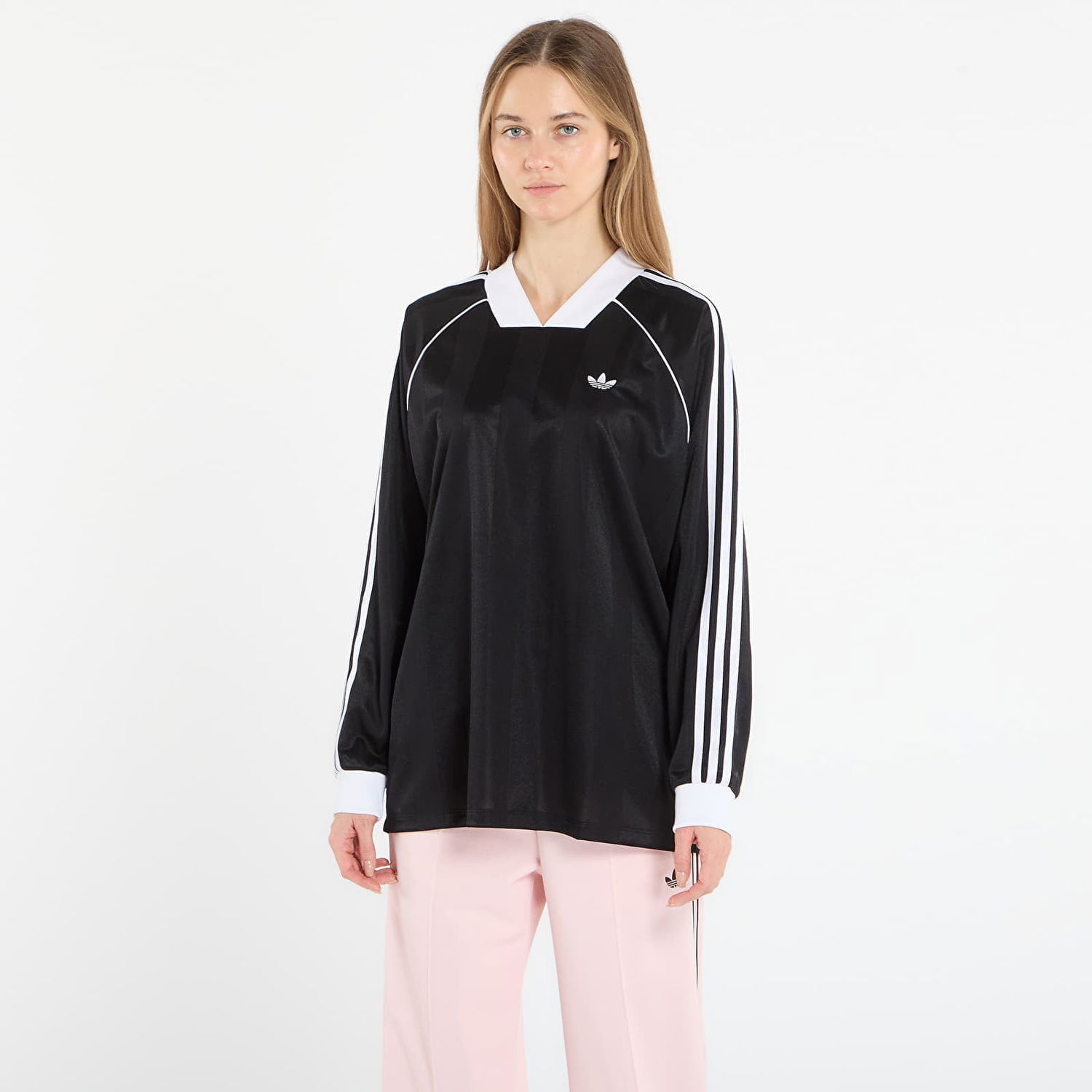 Dres adidas Originals 3S Jaquard Long Sleeve Jersey Čierna | KD2897, 0