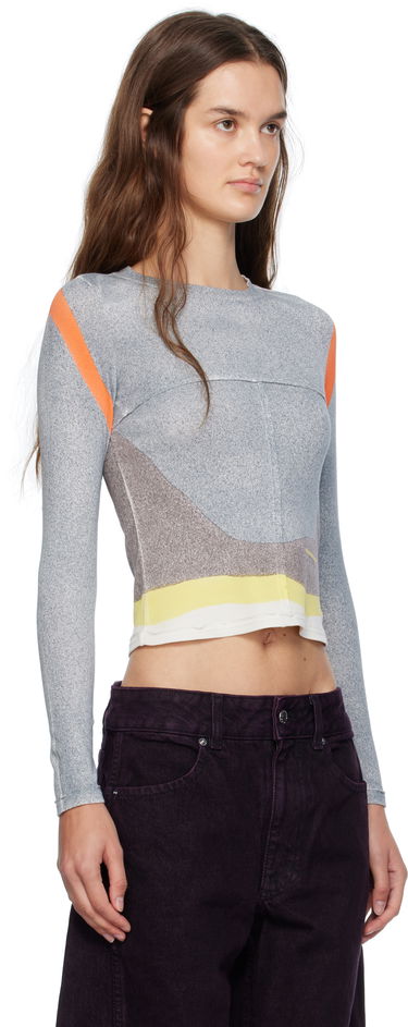 Tričko Eckhaus Latta Eckhaus Latta Lapped Baby Crewneck T-Shirt Šedá | 9100-EL-PF25-V -, 1