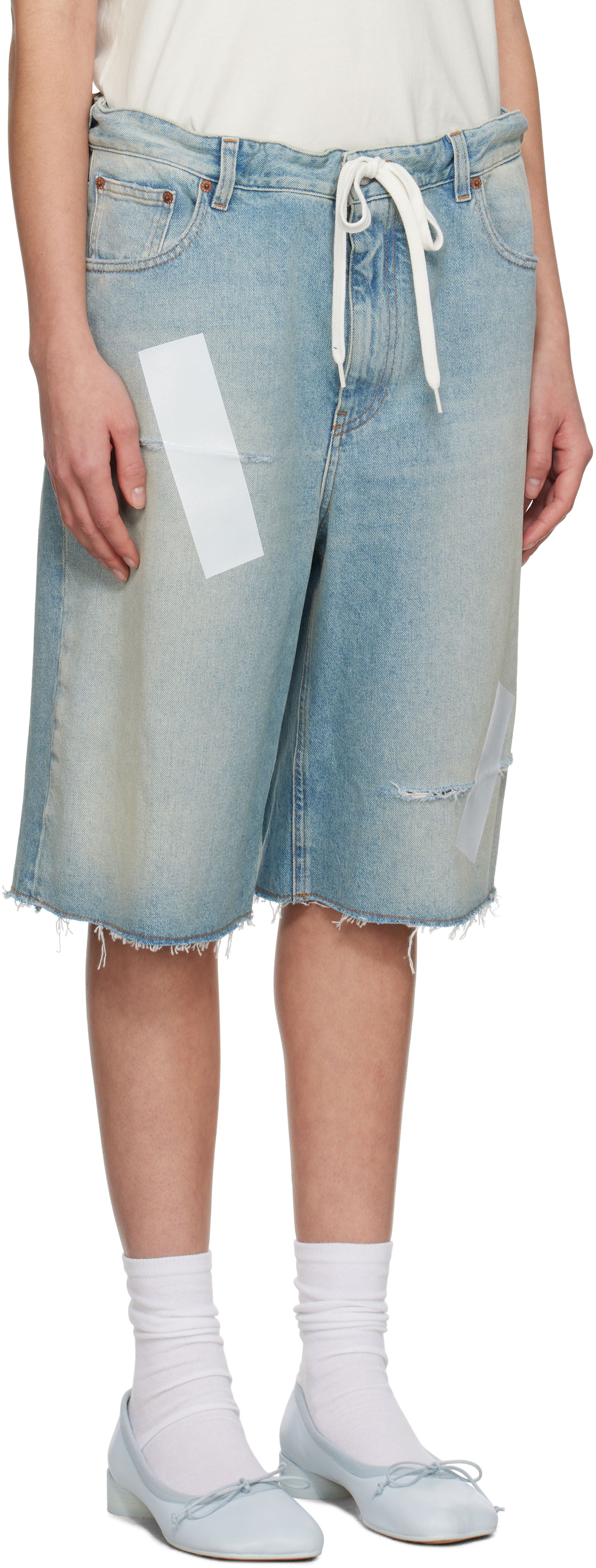 Šortky Maison Margiela MM6 Maison Margiela Taped Denim Shorts Modrá | S52MU0126 M30019, 1