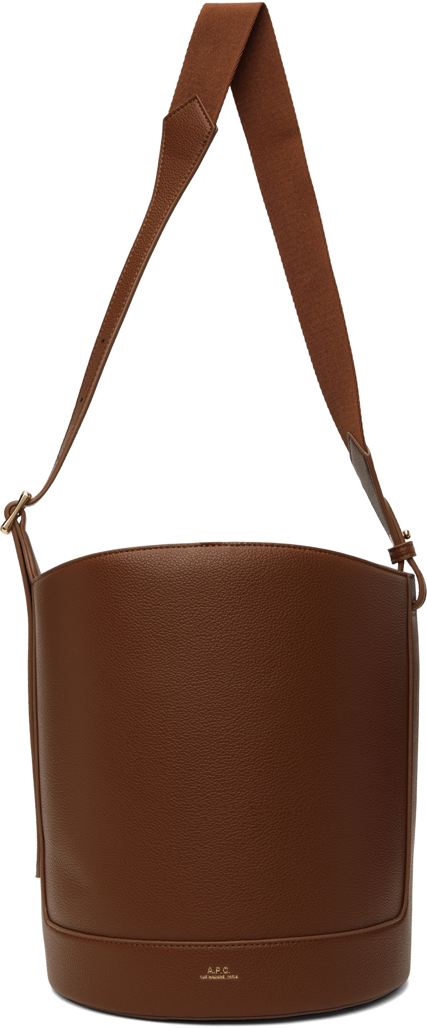 Taška cez rameno A.P.C. Leather Bucket Bag Hnedá | PUABO-F61888, 0