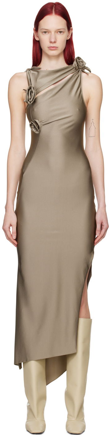 Šaty Coperni Flower Detail Maxi Dress Hnedá | COPR44545, 0