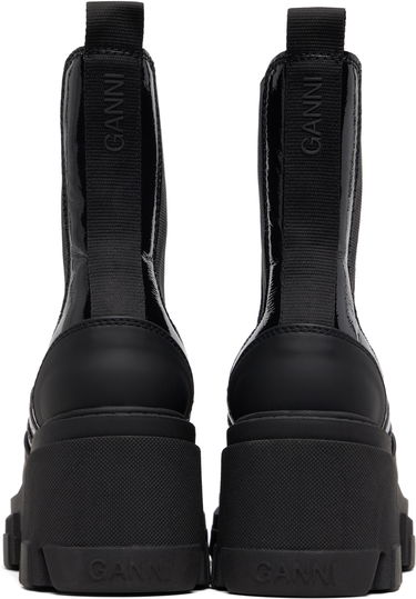 Tenisky a topánky GANNI Cleated Heeled Mid Chelsea Boots Čierna | S3239, 1