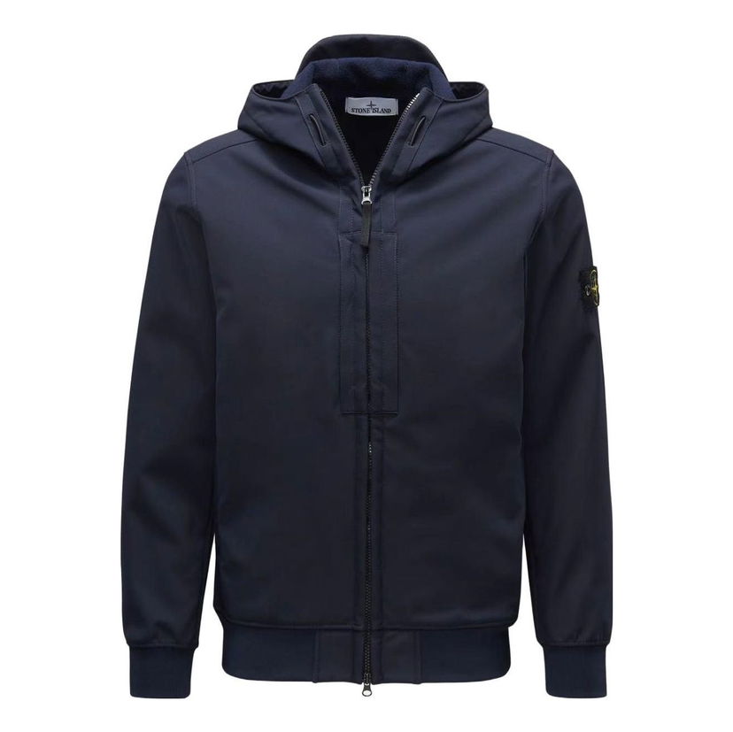 Bunda Stone Island Soft Shell Hooded Zip-Up Jacket Modrá | 7915Q0122-V0020
