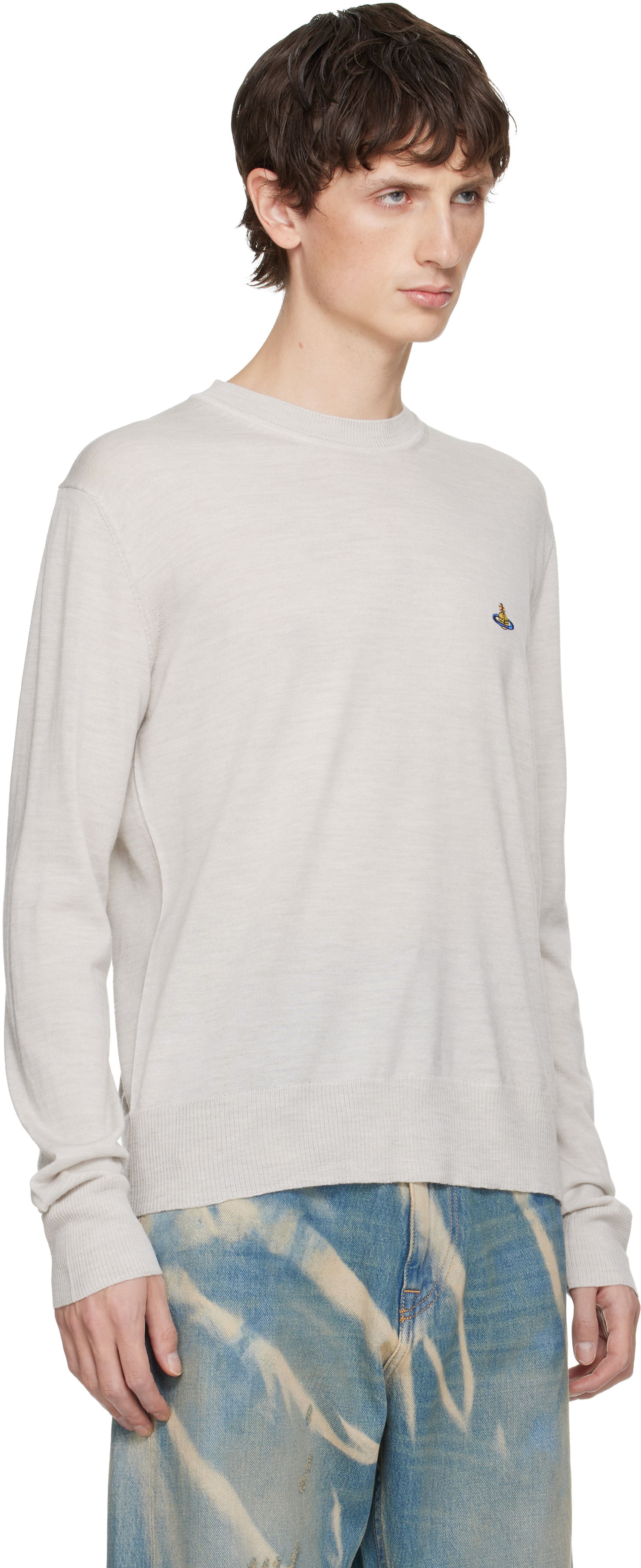 Sveter Vivienne Westwood Alex Round Neck Sweater Šedá | 27010012-Y003Y-, 1