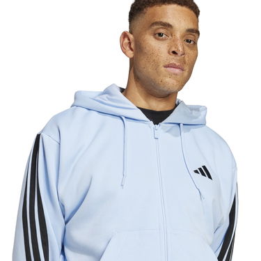 Mikina adidas Performance 3-Stripes Full-Zip Hoodie Modrá | JD1862, 4