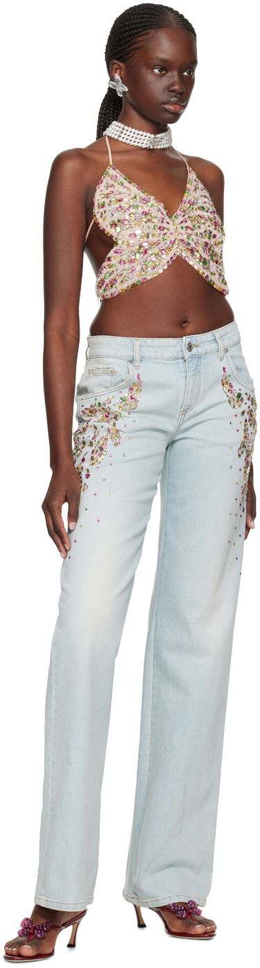 Džínsy Blumarine Blumarine Cabochon Embellished Jeans Modrá | P422J132A, 3