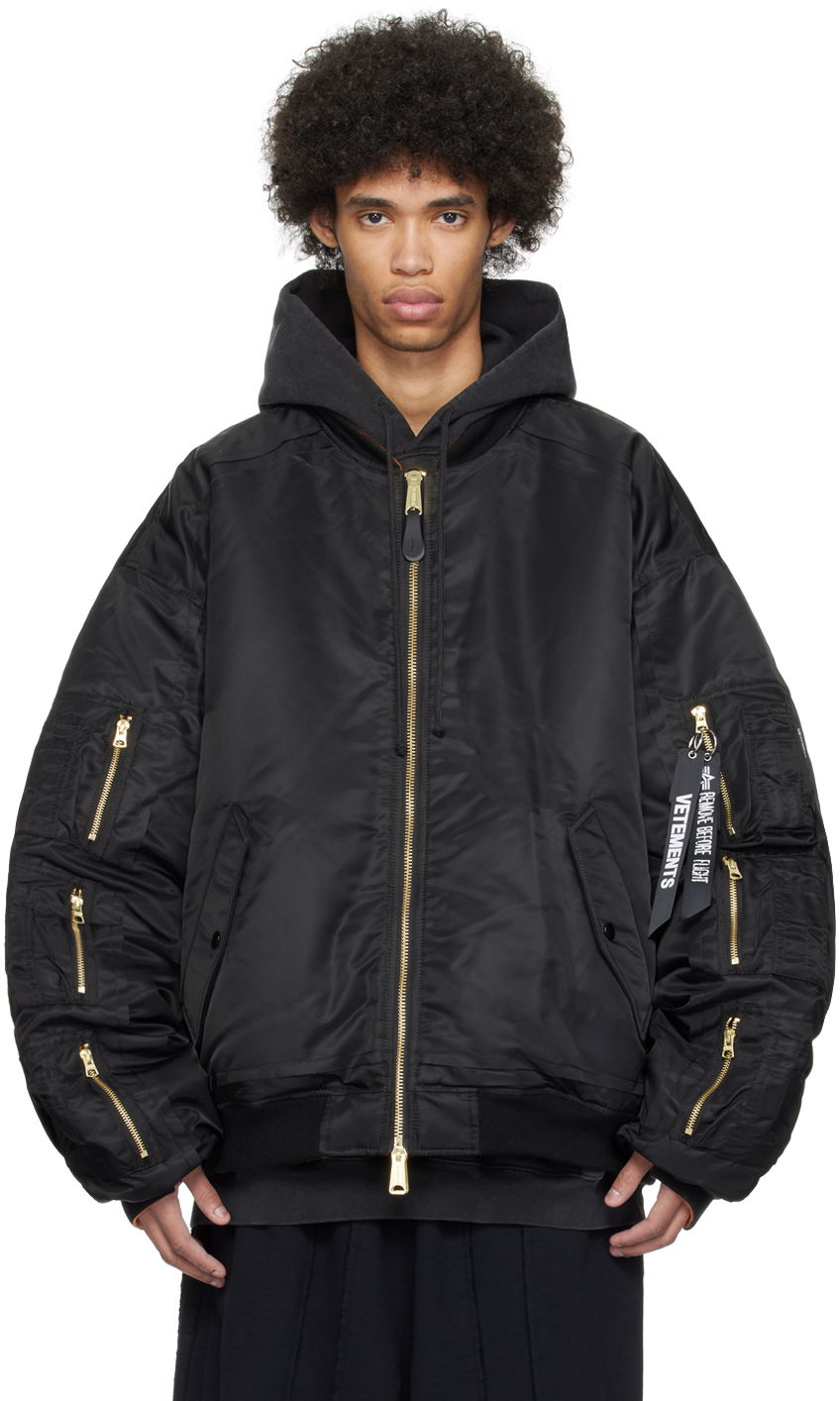 Bomber bunda VETEMENTS Alpha Industries x Reversible Bomber Jacket Čierna | UE64JA220B, 0
