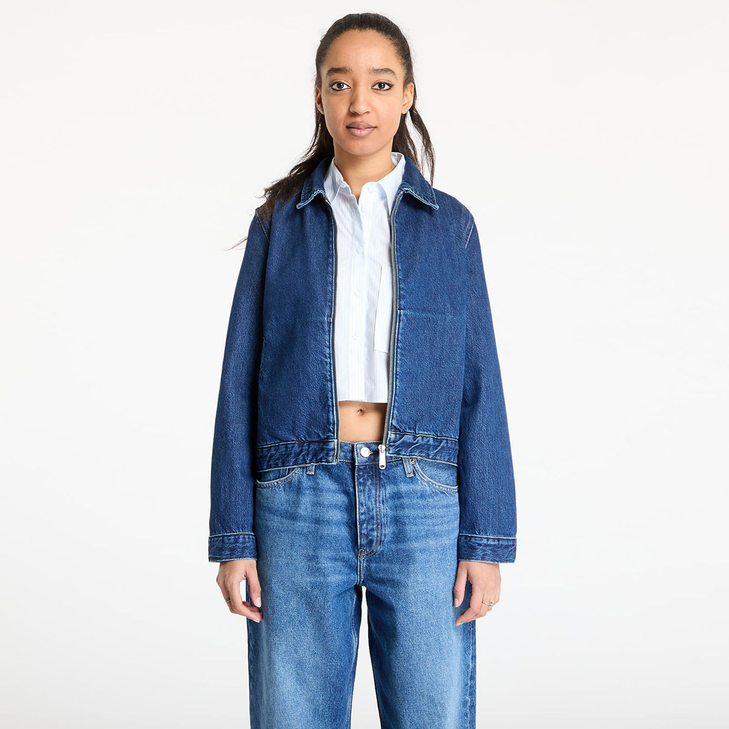Bunda CALVIN KLEIN Calvin Klein Jeans Zip Denim Jacket Modrá | J20J224545 1BJ, 0