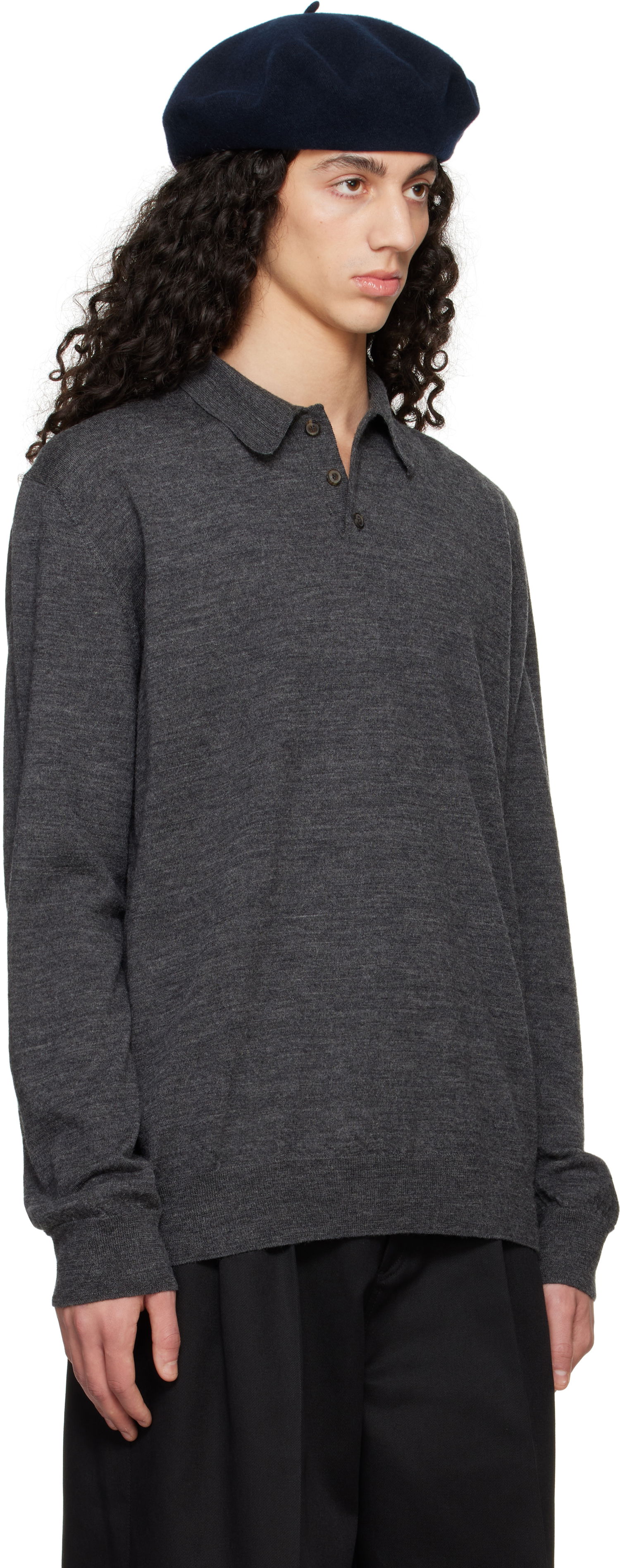 Sveter Maison Margiela Maison Margiela Wool Polo Šedá | S50GL0061 M13098, 1