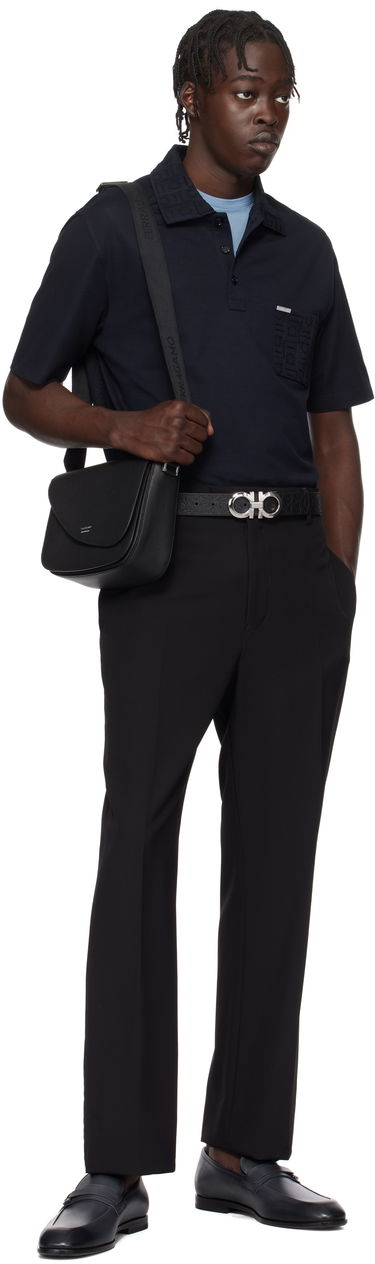 Polo tričko FERRAGAMO Salvatore Ferragamo Jacquard Pocket Polo Navy | 781014, 4