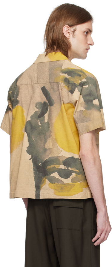 Košeľa KidSuper KidSuper Watercolor Face Camp Shirt Béžová | SS25-SST-04, 2