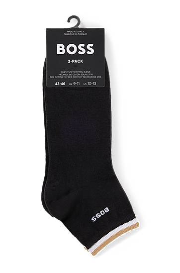 Ponožky BOSS Two-Pack of BOSS Short Socks with Signature-Stripe Cuffs undefined | 50491195, 1