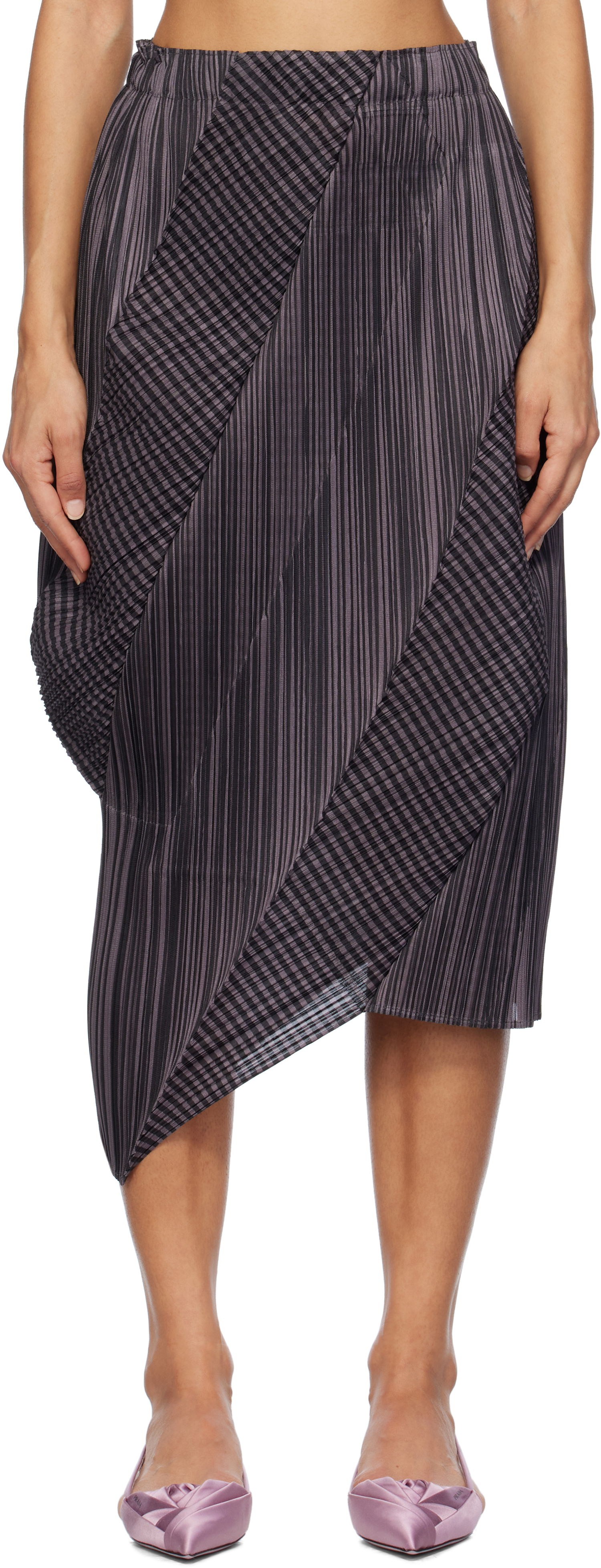 Sukňa Pleats Please Issey Miyake Cosmic Rays Midi Skirt Šedá | PP48JG442, 0