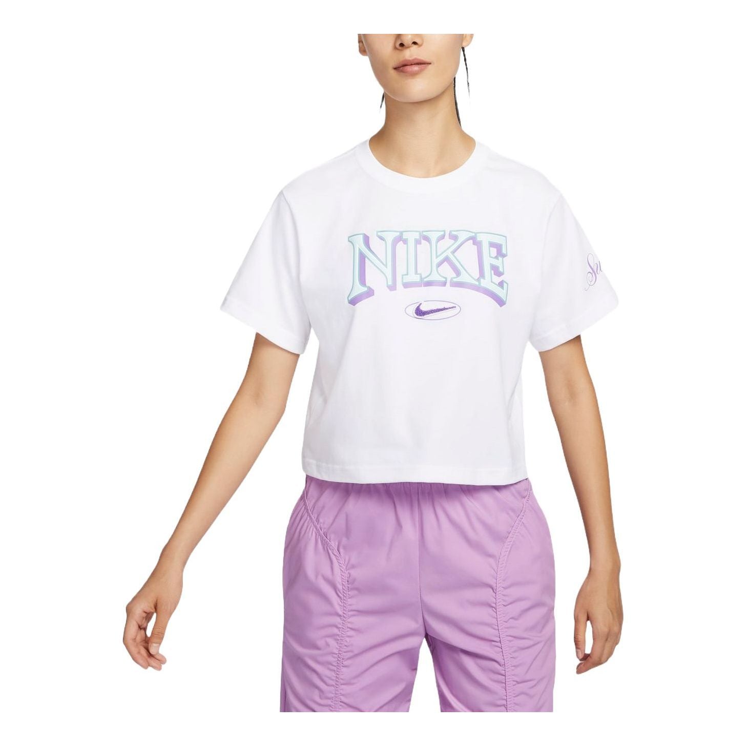 Crop Top Nike Sportswear Graphic Oversized T-Shirt Biela | FZ2856-100, 0