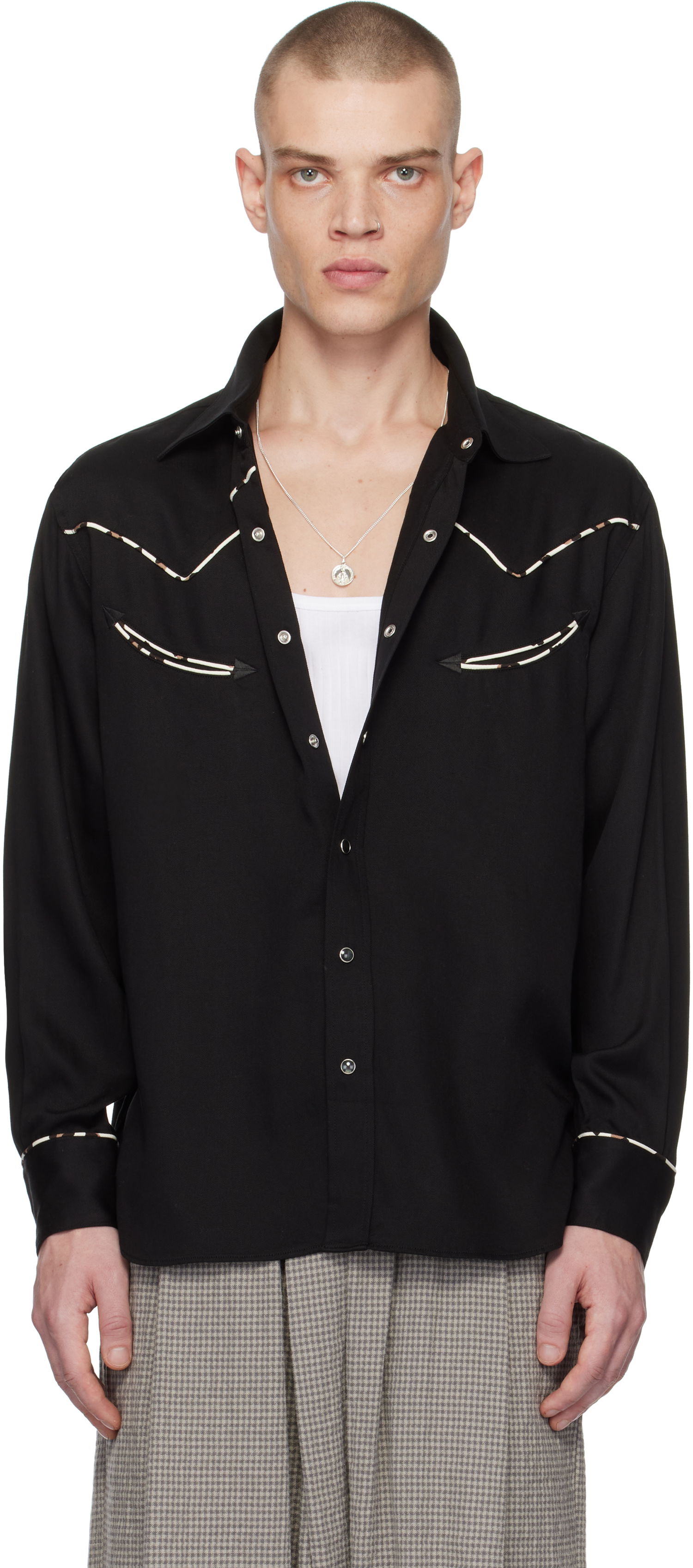 Košeľa WACKO MARIA WACKO MARIA Western Shirt Čierna | 24FW-WMS-WS01, 0