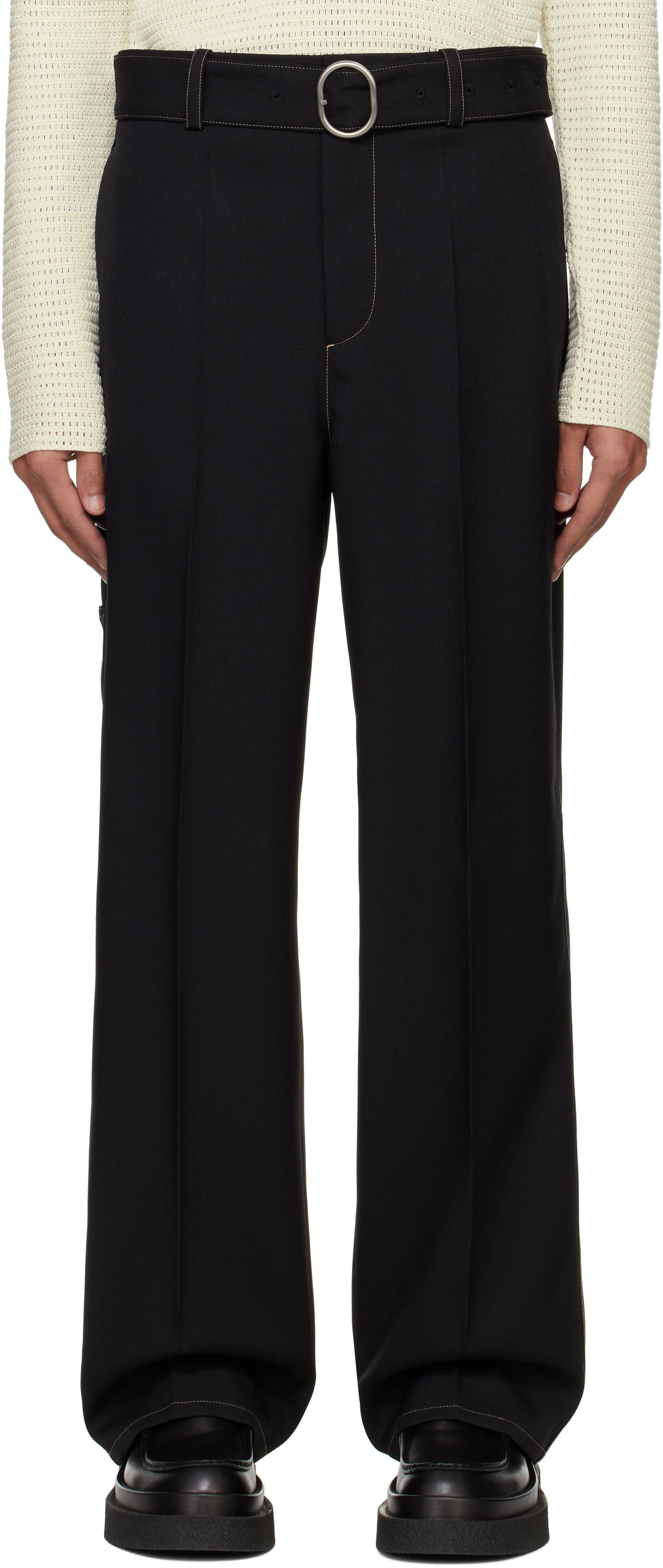 Nohavice Jil Sander Jil Sander Belted Trousers Čierna | J22KA0255_J70001, 0