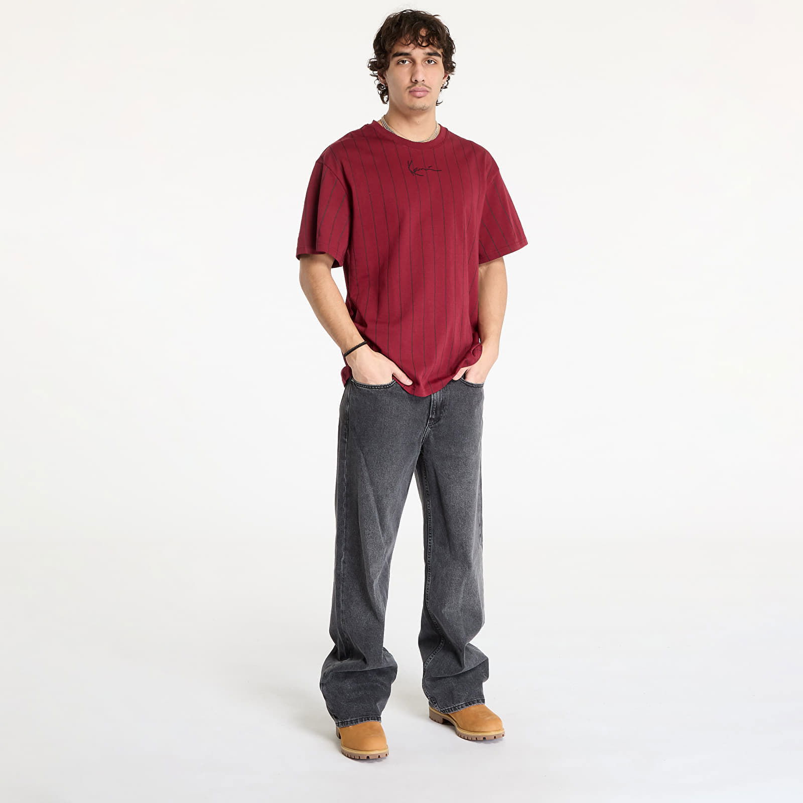 Kani Small Signature Essential Pinstripe Tee Red