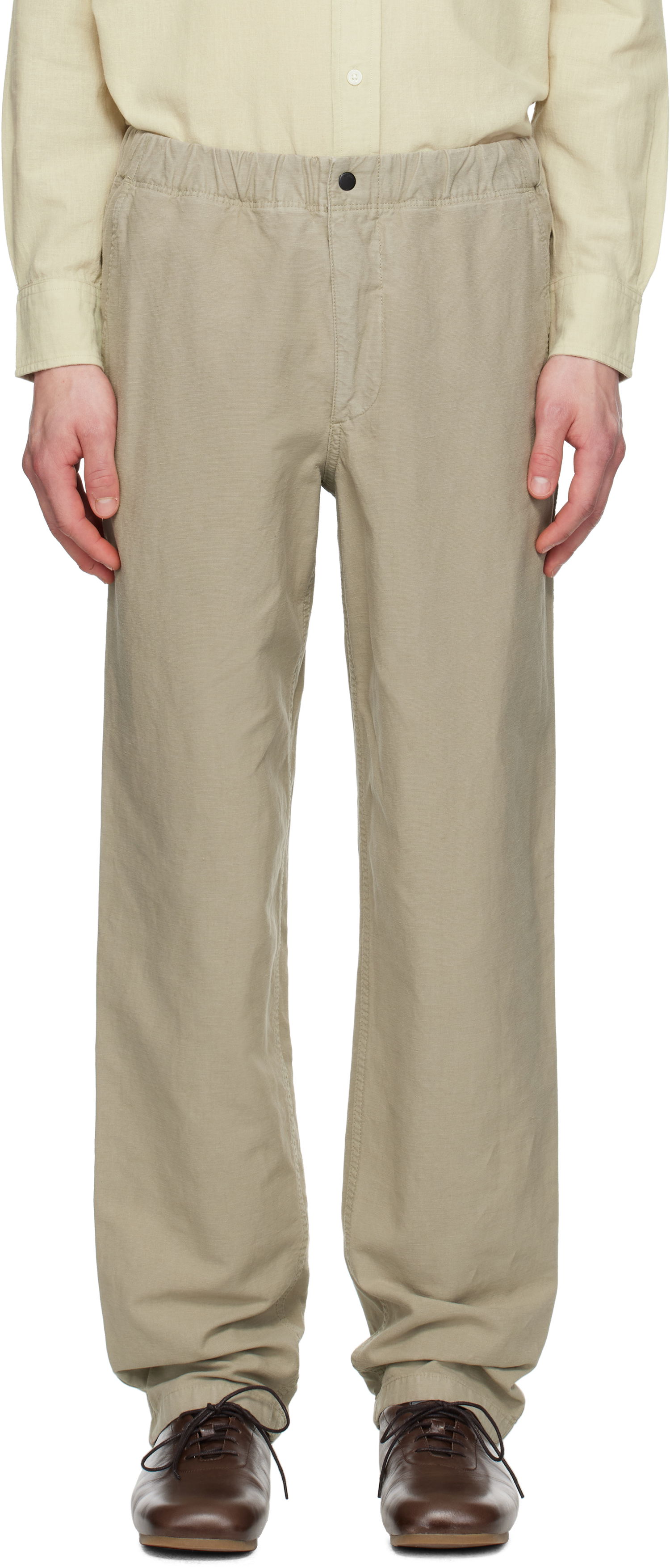Nohavice NORSE PROJECTS Norse Projects Ezra Relaxed Cotton Linen Trousers Béžová | N25-0420, 0
