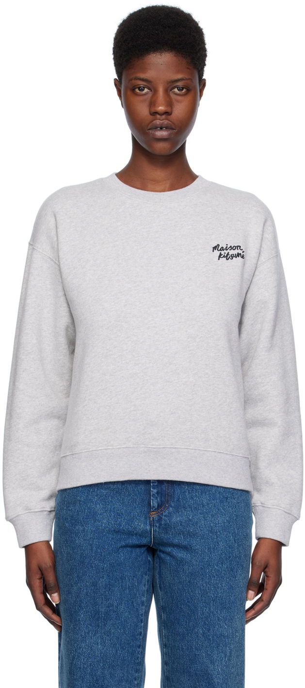 Mikina MAISON KITSUNÉ Handwriting Sweatshirt Šedá | MW00314KM0307, 0