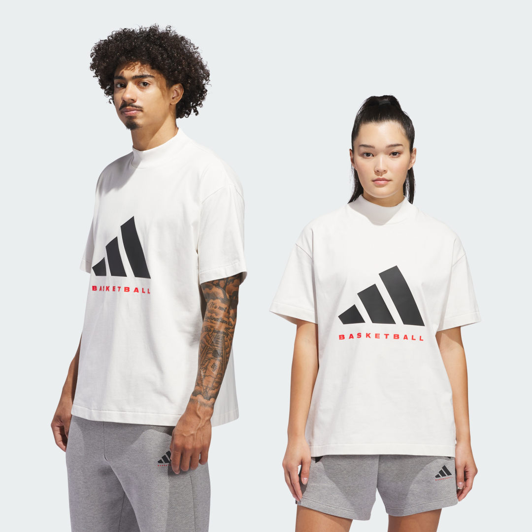 Tričko adidas Performance Basketball Graphic Tee Biela | JE3762, 1