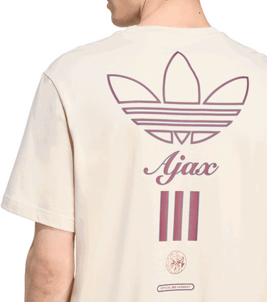 Tričko adidas Performance Ajax Amsterdam Terrace Icons T-Shirt Béžová | JM7353, 4