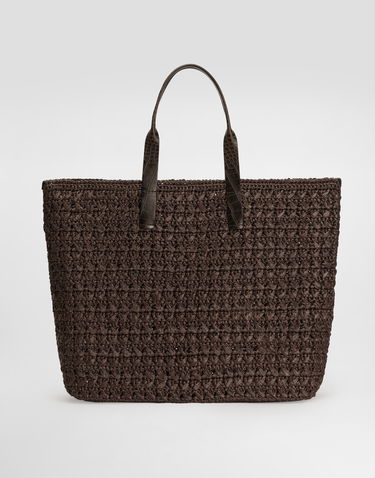Tote bag Dolce & Gabbana Dolce & Gabbana Raffia Crochet Shopper with Crocodile Embossed Handles Onesize Hnedá | BM2453A9N968C895, 3