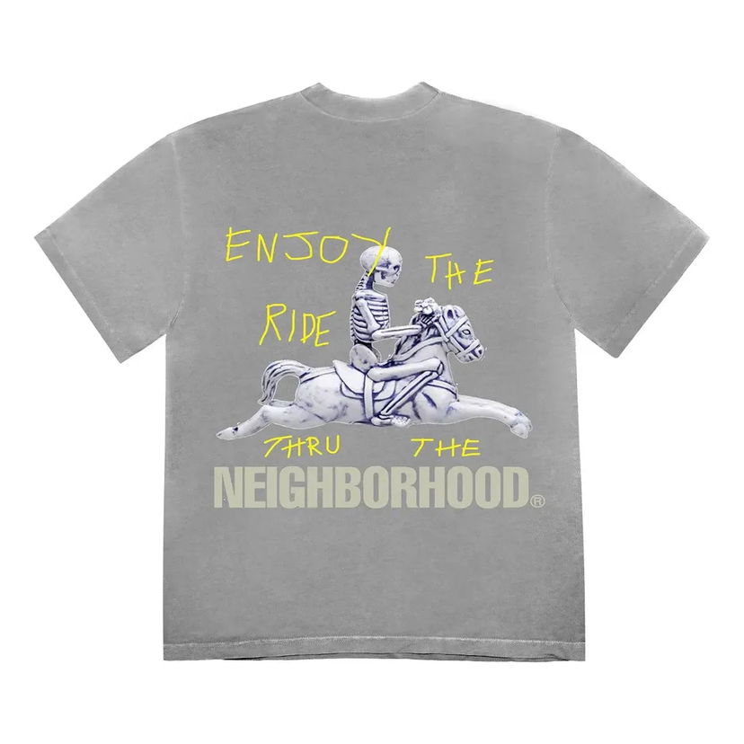 Tričko Cactus Jack by Travis Scott Travis Scott Cactus Jack x Neighborhood Enjoy the Ride T-Shirt Šedá | TC-384