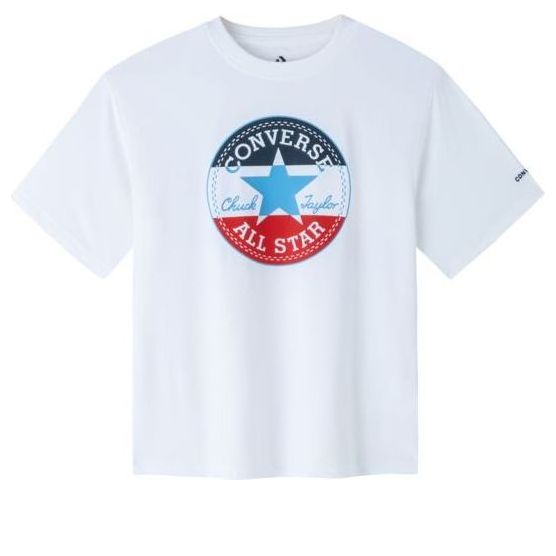Tričko Converse Converse All Star Patch Standard Fit T-Shirt Biela | CV2322148GS-003