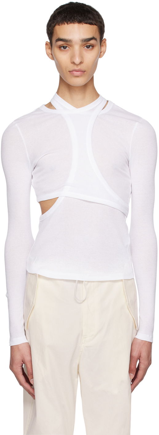 Tričko Dion Lee Modular Cutout Long Sleeve T-Shirt Biela | C3102R23, 0