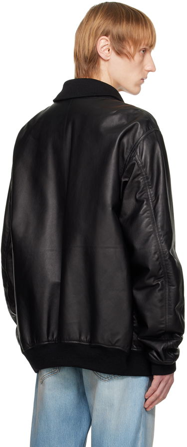 Bomber bunda The Row Leather Bomber Jacket Čierna | 491-L229, 2