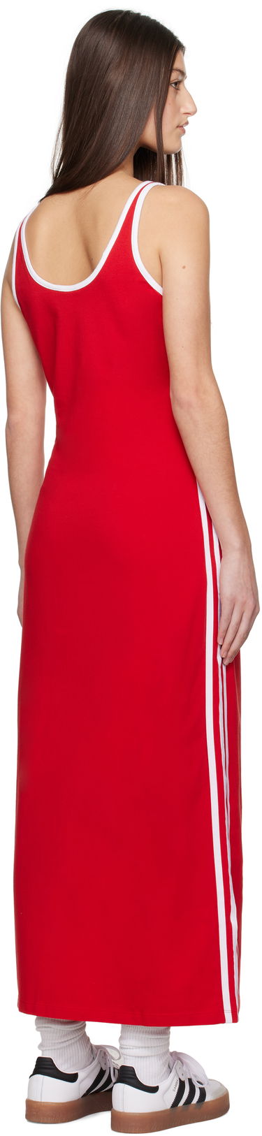 Šaty adidas Performance 3-Stripes Tank Maxi Dress Červená | JD4620, 2