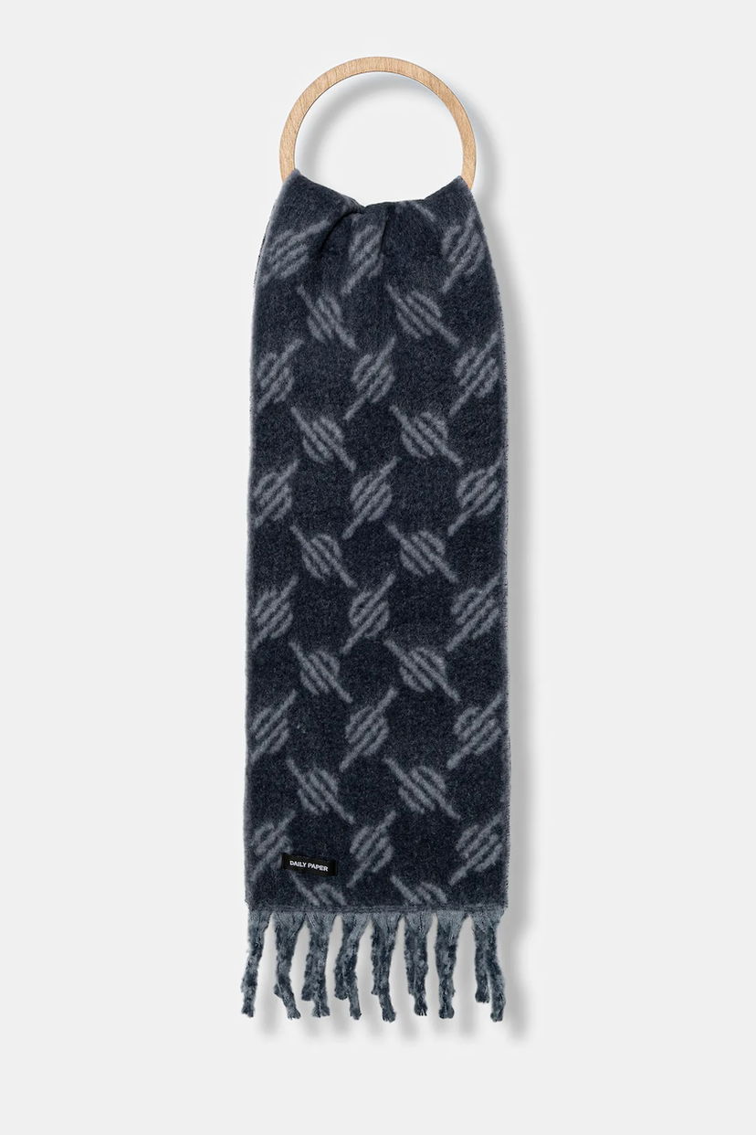 Šál DAILY PAPER Daily Paper Riyo Monogram Wool Blend Scarf Modrá | 2521093
