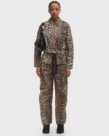 Cargo nohavice GANNI Ganni Duchesse Nylon Elasticated Cargo Pants Hnedá | W0477-943, 1