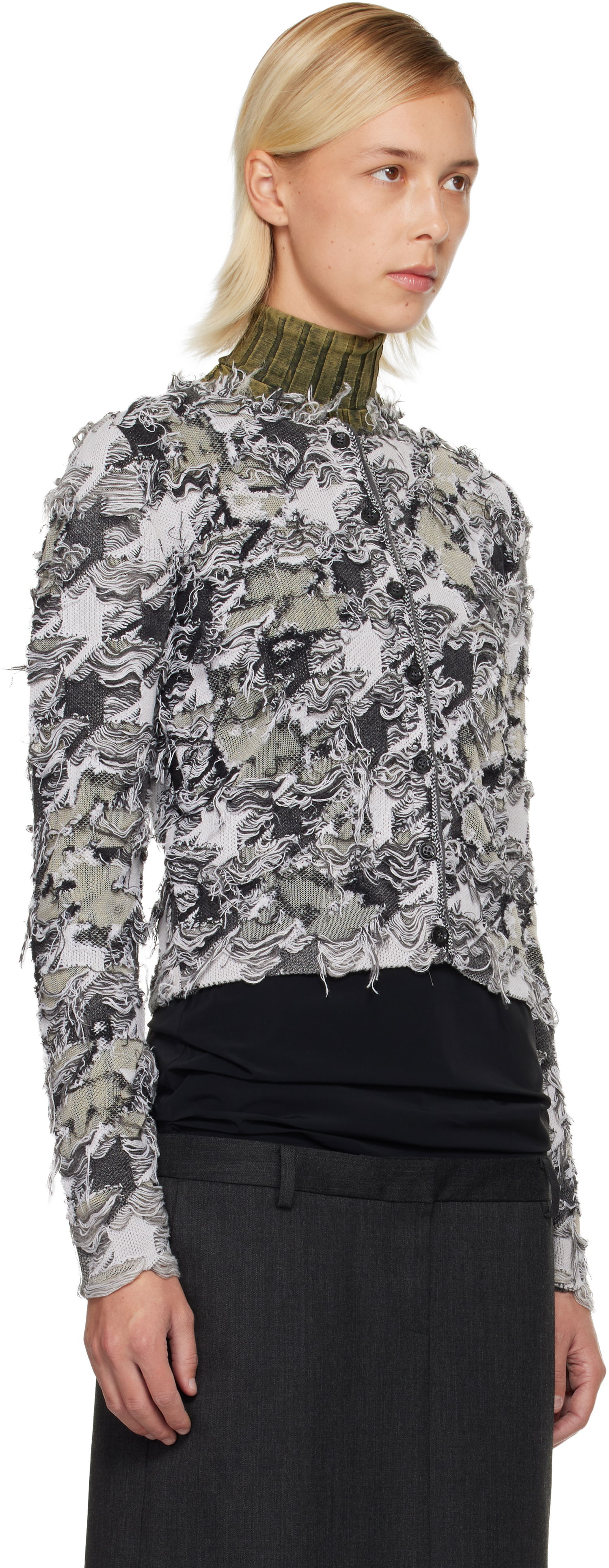 Sveter Diesel Shredded Knit M-Sibylla Cardigan Rôznofarebný | A21465 0LKDQ, 1