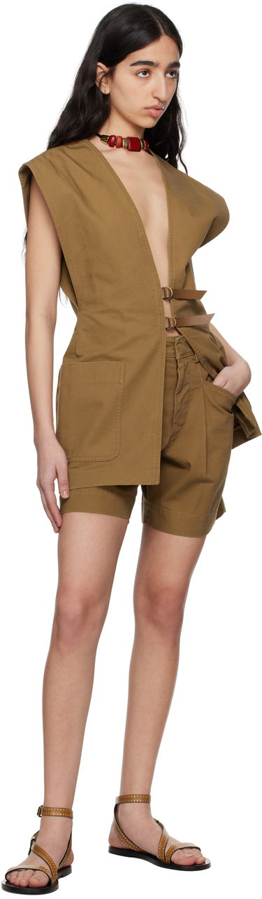Vesta ISABEL MARANT Isabel Marant Falila Cotton Canvas Vest Hnedá | GI0053FA-C2F01I, 3