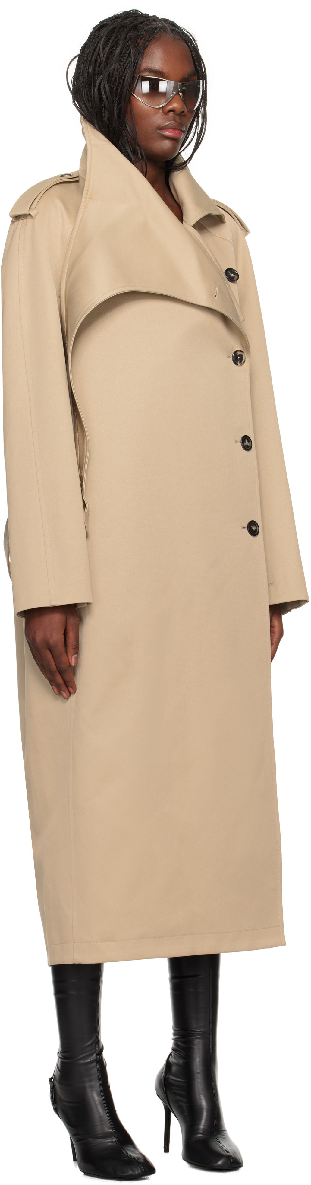 Courrèges Long Oblique Trench Coat