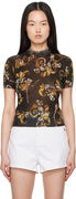 Versace Jeans Couture Barocco Lurex Knit Top