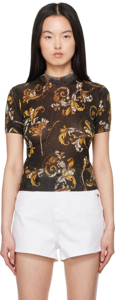 Tričko Versace Versace Jeans Couture Barocco Lurex Knit Top Čierna | E78HAFM07_ECMN45, 0