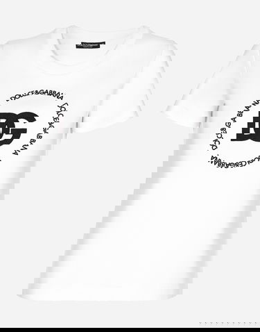 Tričko Dolce & Gabbana Jersey T-shirt With Dg Logo Biela | F8T00ZGDB5UW0800, 3