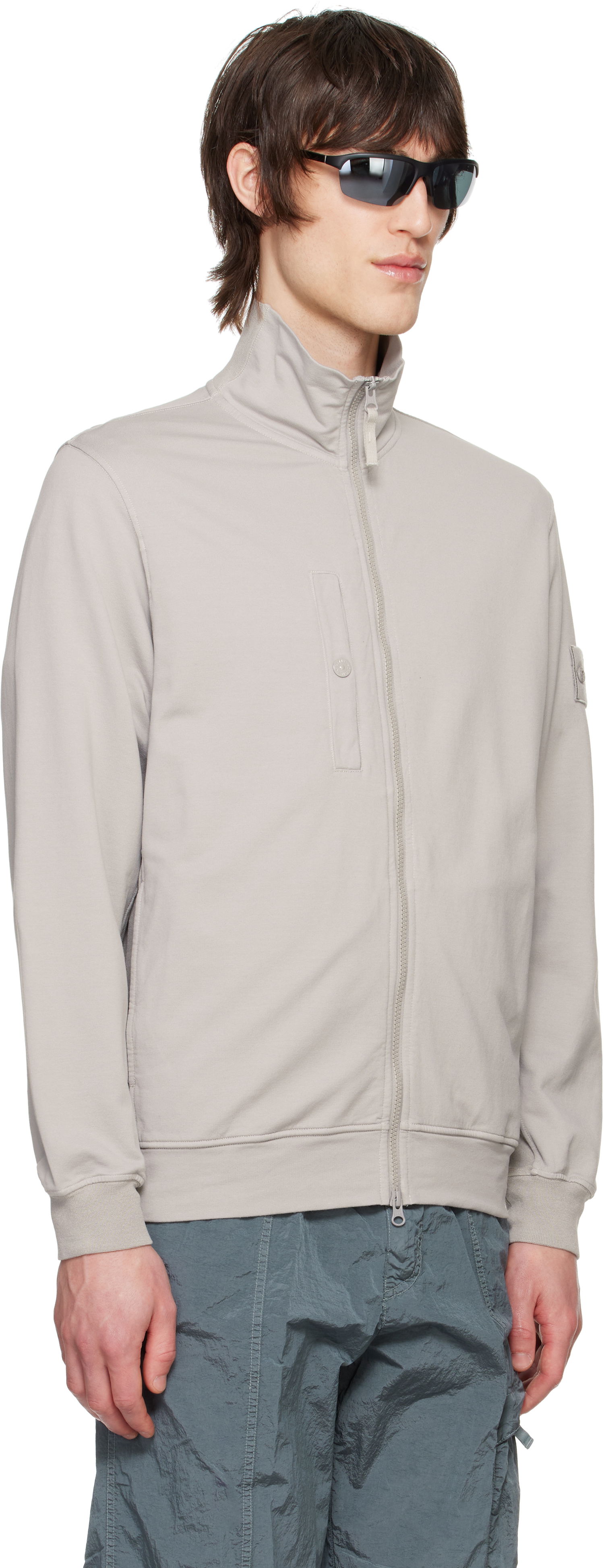 Sveter Stone Island Stone Island Stretch Zip-Up Jacket Šedá | K1S15 6100012 S00F3, 1
