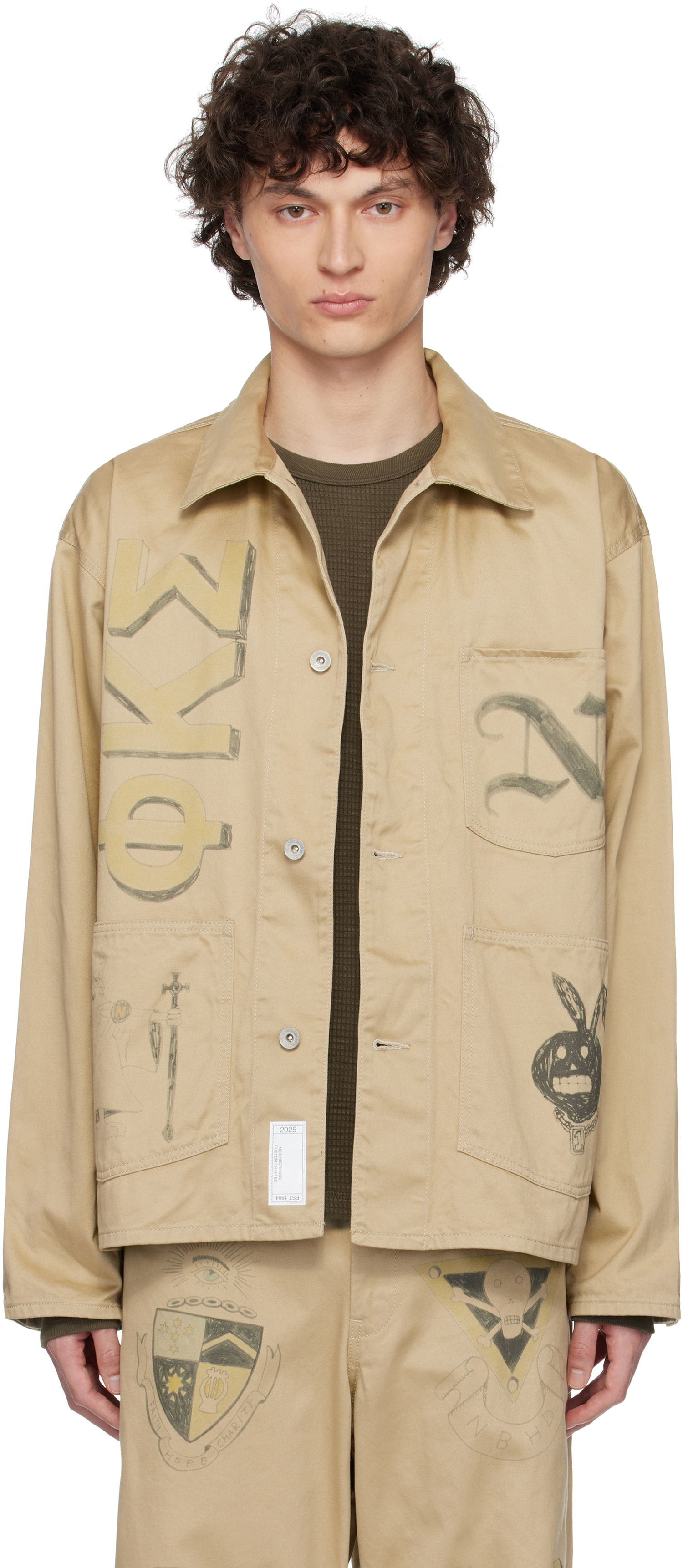 Bunda Neighborhood Neighborhood Memorial Coverall Jacket Béžová | 251AQNH-JKM01, 0