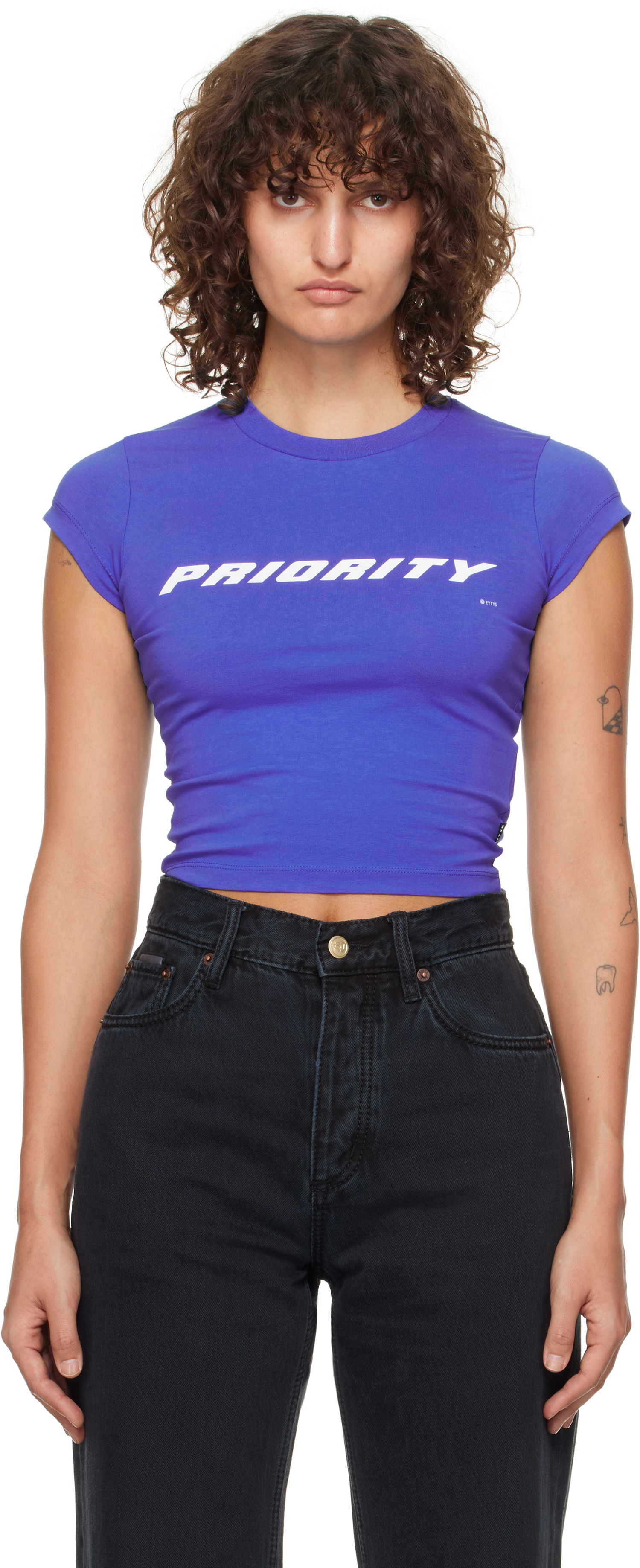Crop Top Eytys Zion Crop T-shirt Modrá | A059016, 0